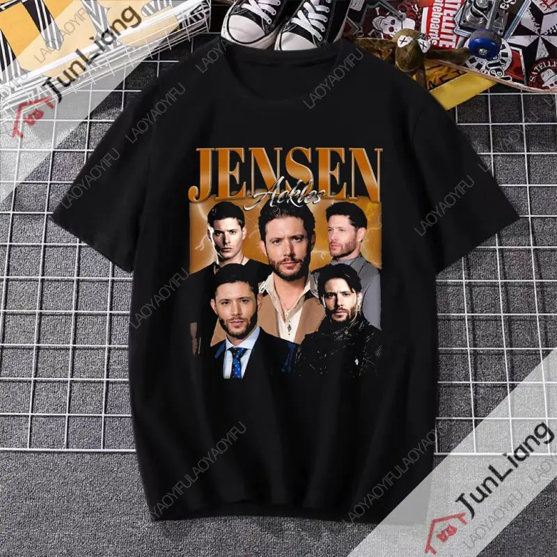 Jensen Ackles Actor T-shirts, Blouses, Unisex, Superstar Tops, Casual Fashion Summer Short-sleeved Crewneck Wear