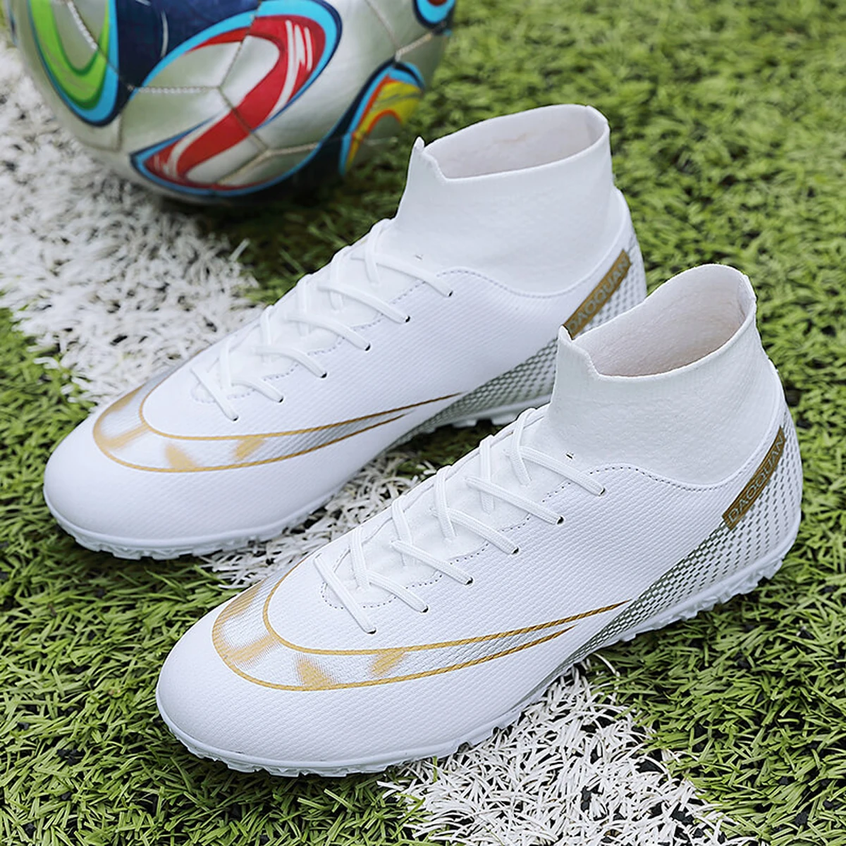 European Men And Women Athletic Soccer Football Cleats High-Top Soccer Football Shoes