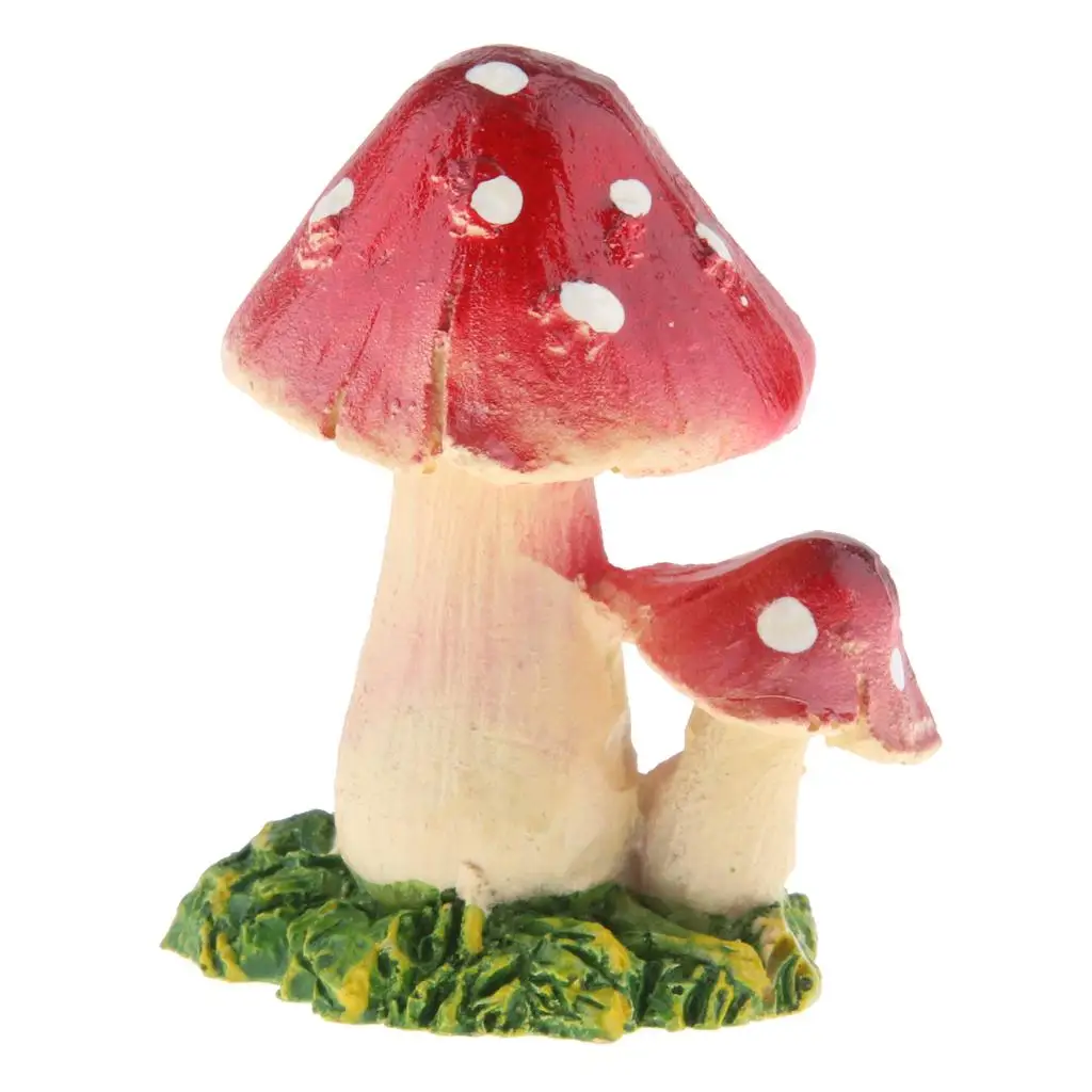 Mini Mushroom Sculpture Statue Garden Yard Decoration Figure for Home Outdoor Fairy Accessories