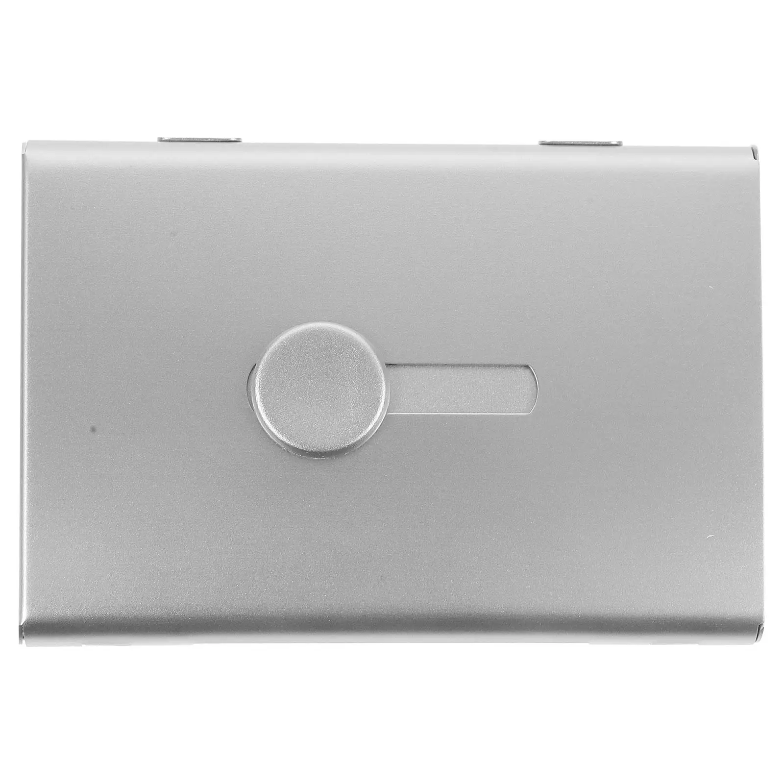 

2pcs Business Card Holder Aluminium Mini Briefcase Slide Out Metal Portable Desktop Clip Case Wallet Visit Card Organizer Office