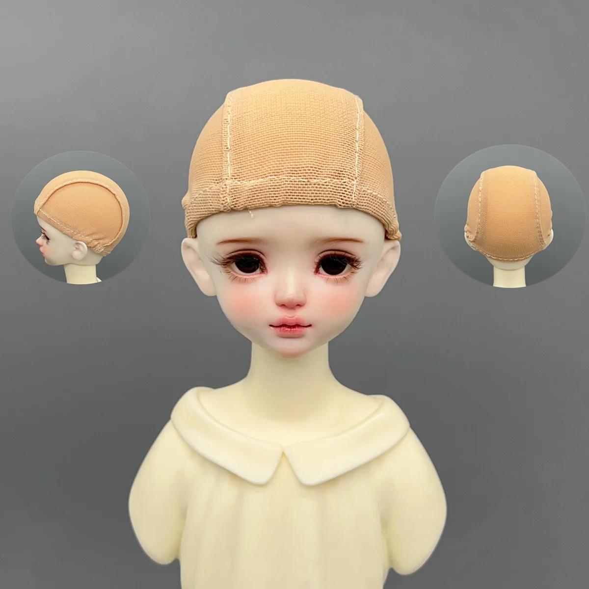 

2pcs Elastic Doll Wig Caps Fixed Hair Hairnet Net Non-slip Hat Cap Head Headgear For 1/3 1/4 1/6 Doll Wig Toy Accessories