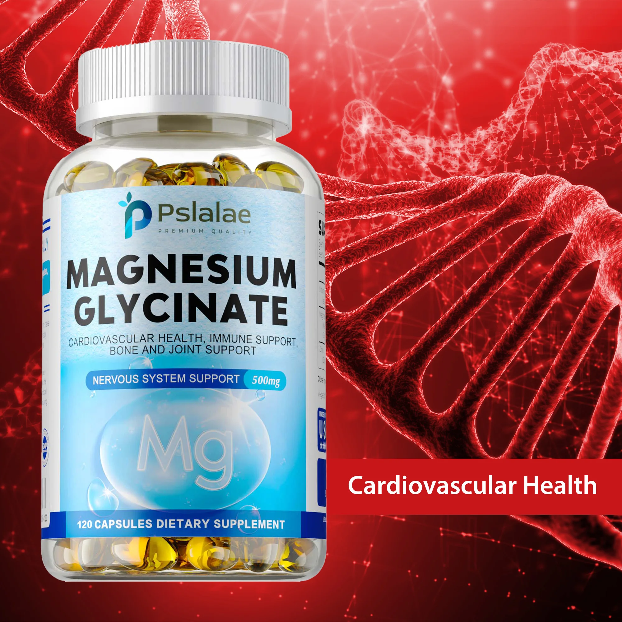 

Magnesium Glycinate - Reduce Stress and Anxiety, For Deep Sleep,Promote Brain Nerve Health,Support Joint, Bone and Muscle Health