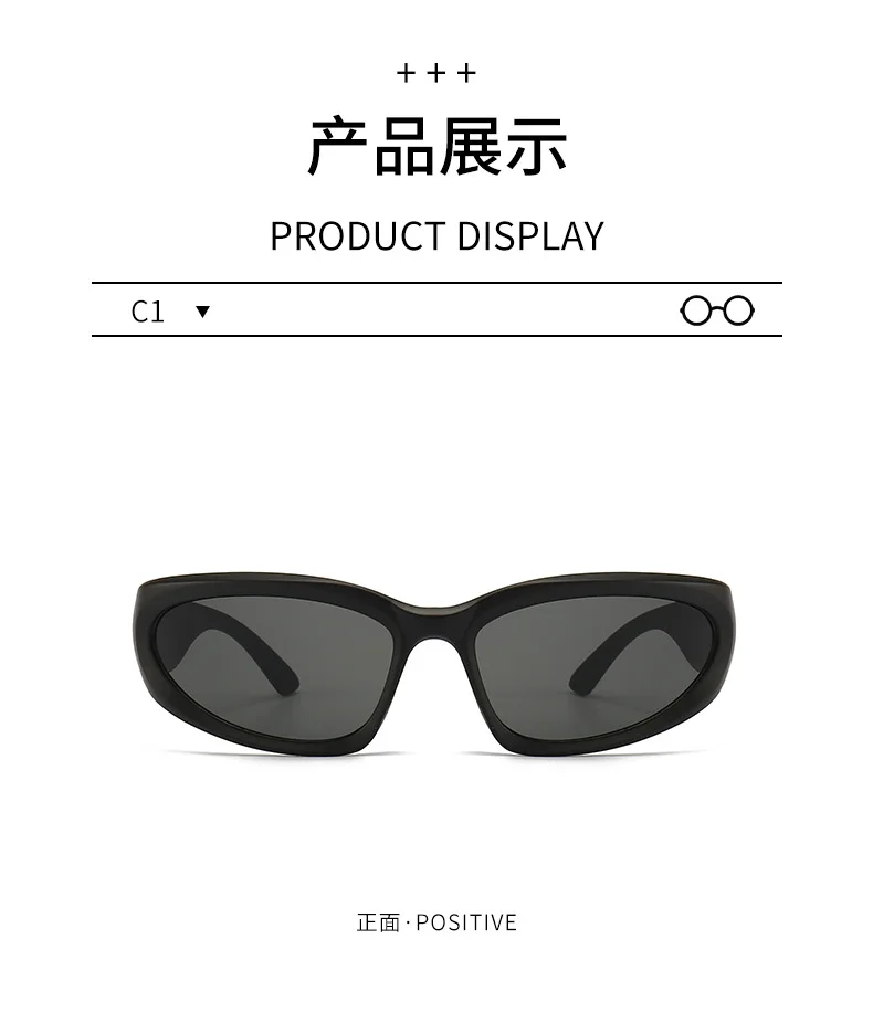 Neue Y2K Sport Punk Sonnenbrille Frauen Marke Designer Platz Goggle Männer Luxus Sonnenbrille UV400 Bunte Spiegel Mode Brillen – Detail 8