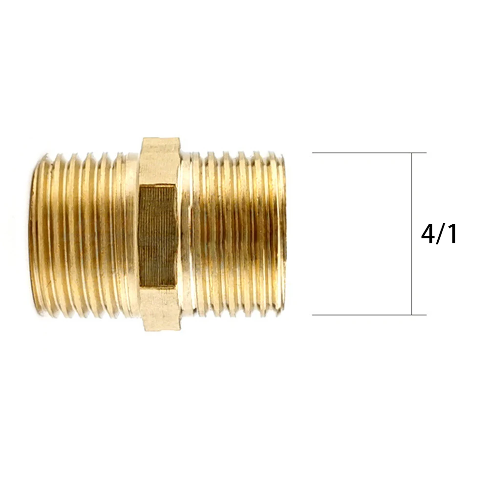 Brand New Hose Connector Hose Nozzles Joint Threaded Male To Male Pipe Fittings 1 Piece 1/4 Accessories Brass Faucets