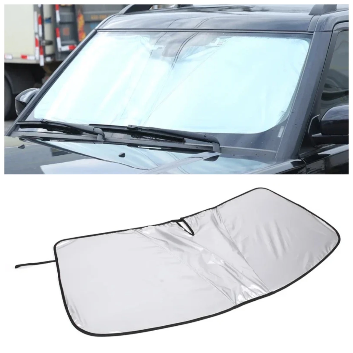 

Silver Tape Car Front Windshield Thermal Curtain Shading Sunscreen Car Accessories For Land Rover Discovery 3 4 LR3 LR4 2004-16