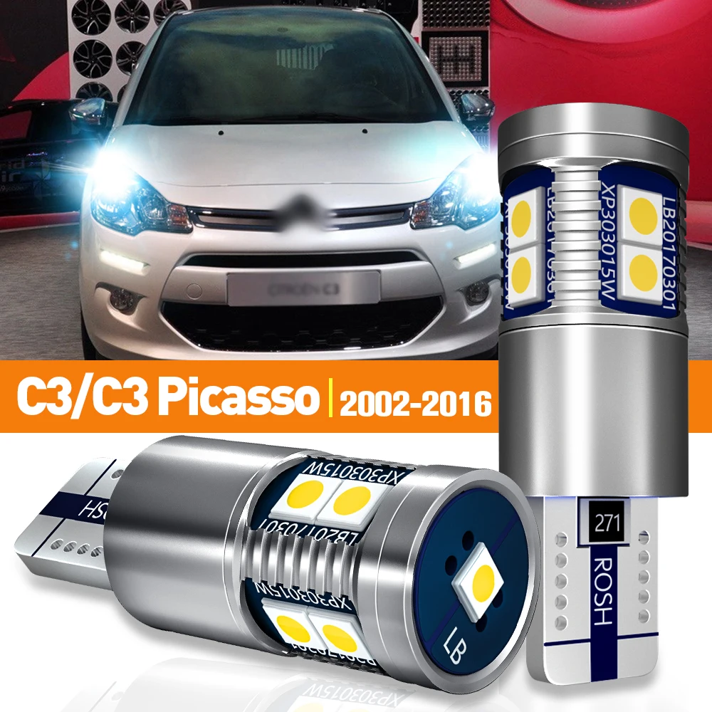 

2 светодиодных габаритных фонаря для Citroen C3 Picasso 2002-2016 2007 2008 2009 2010 2011 2012 2013 2014 аксессуары лампа Canbus