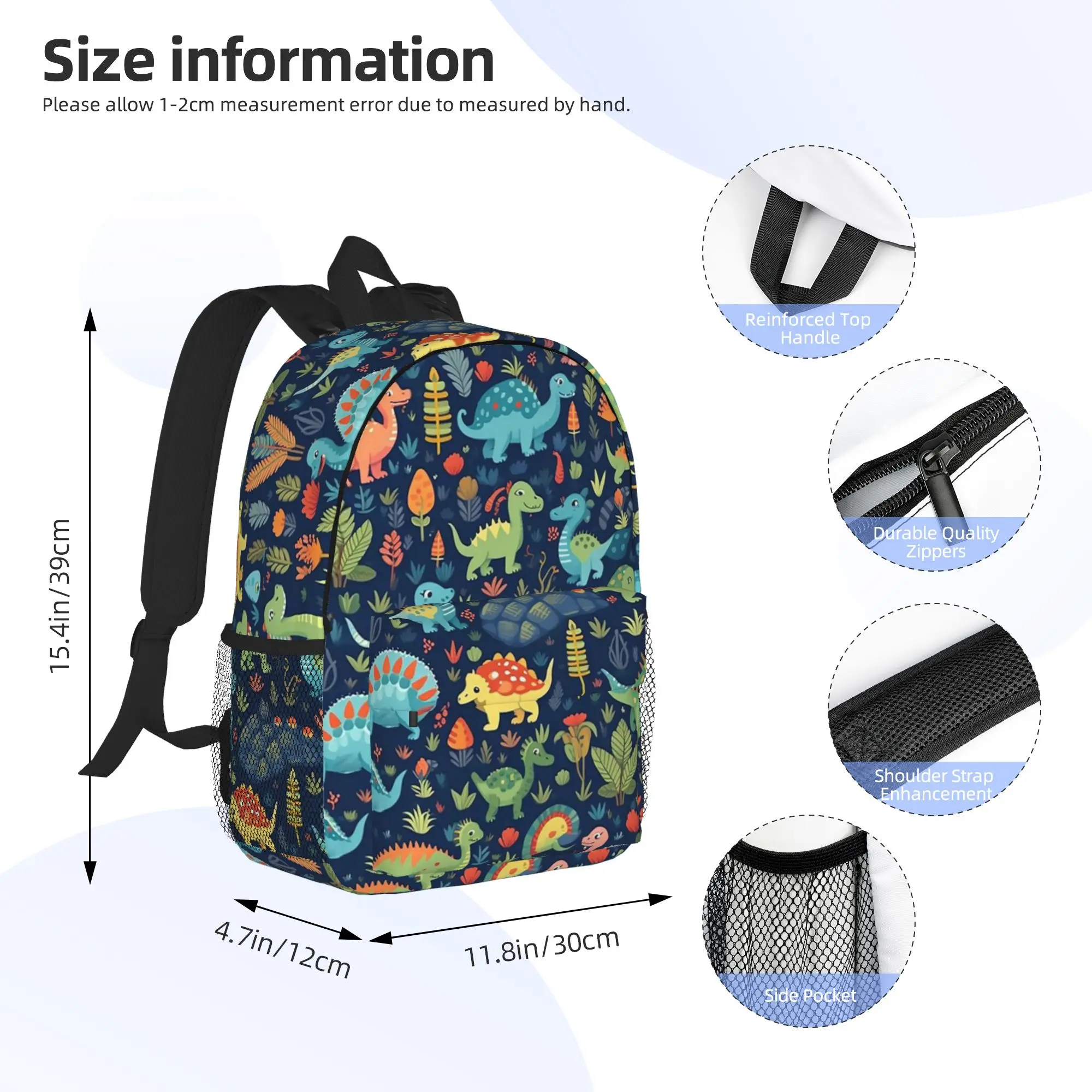 Cartoon Cute Dinosaur Pattern Backpack Hot Sale Daypack Large Capacity Boys Girls BookBag Shoulder Bags for Men Women School Bag
