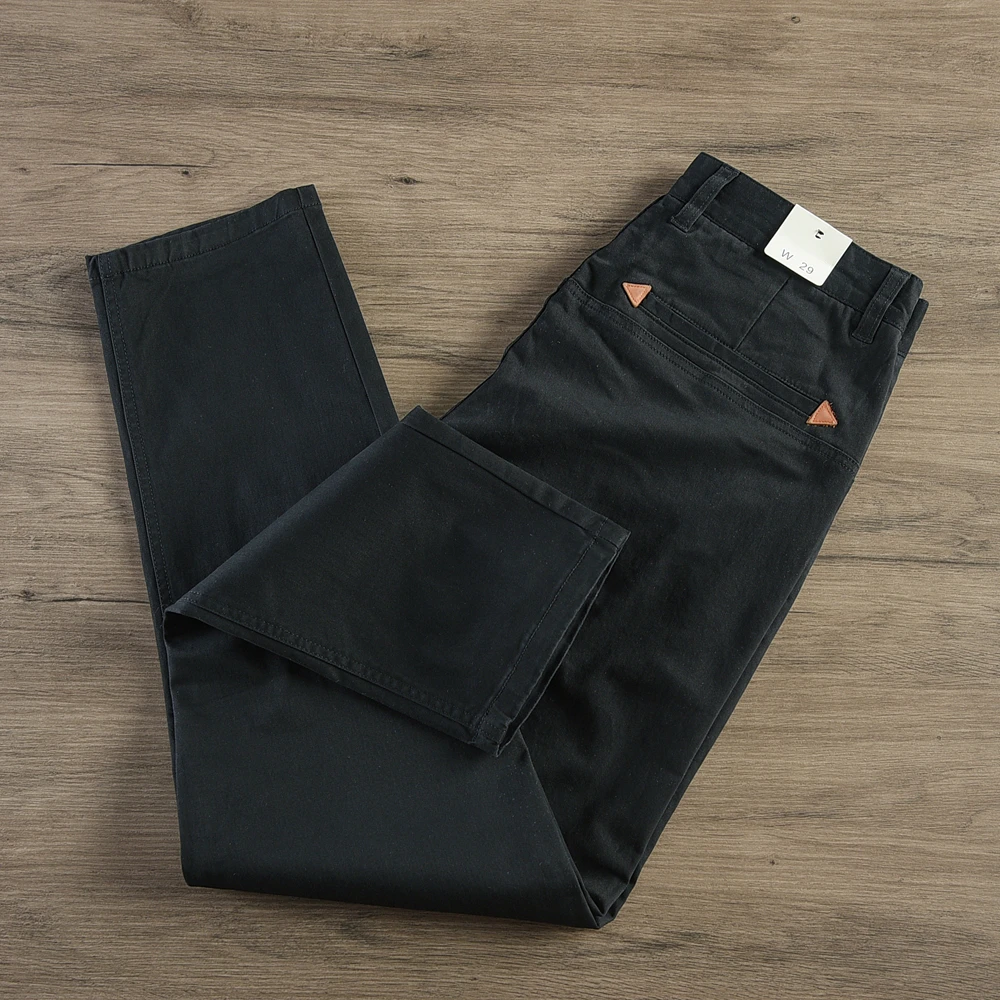 521# Spring and Autumn New American Retro Cargo Pants Men\'s Simple 97% Cotton Washed Loose Business Casual Straight Trousers
