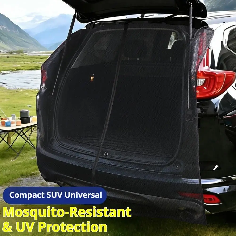 Car Tailgate Mesh Screen for SUV, Ventilation Breathable & Anti-Mosquito Magnetic Mosquito Net Tailgate Car Camping Accessories