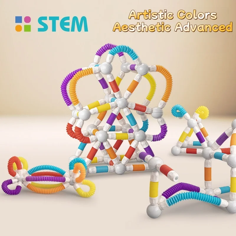 مجموعة البناء المغناطيسي للأطفال قبضة ناعمة متعددة الاستخدامات وقابلة للتطوير كتل قضيب مغناطيسي التعليم المبكر لغز لعبة حسية للجذعية #2