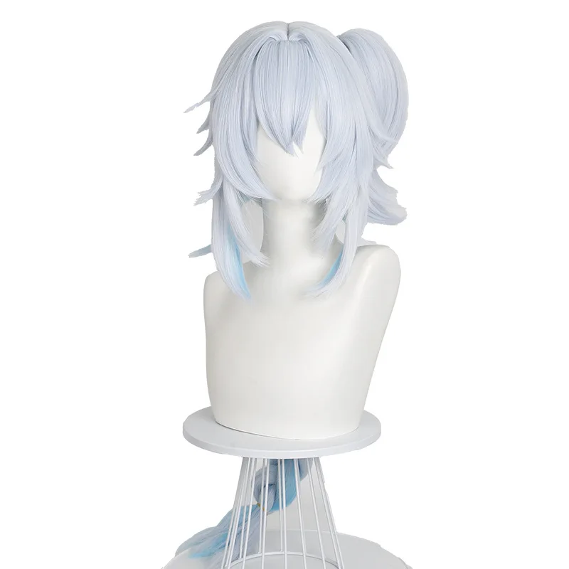 明朝ブルリングコスプレウィッグ サイドパートリアルな頭皮トッププレスタイリング三つ編みグラデーションカラーウィッグ