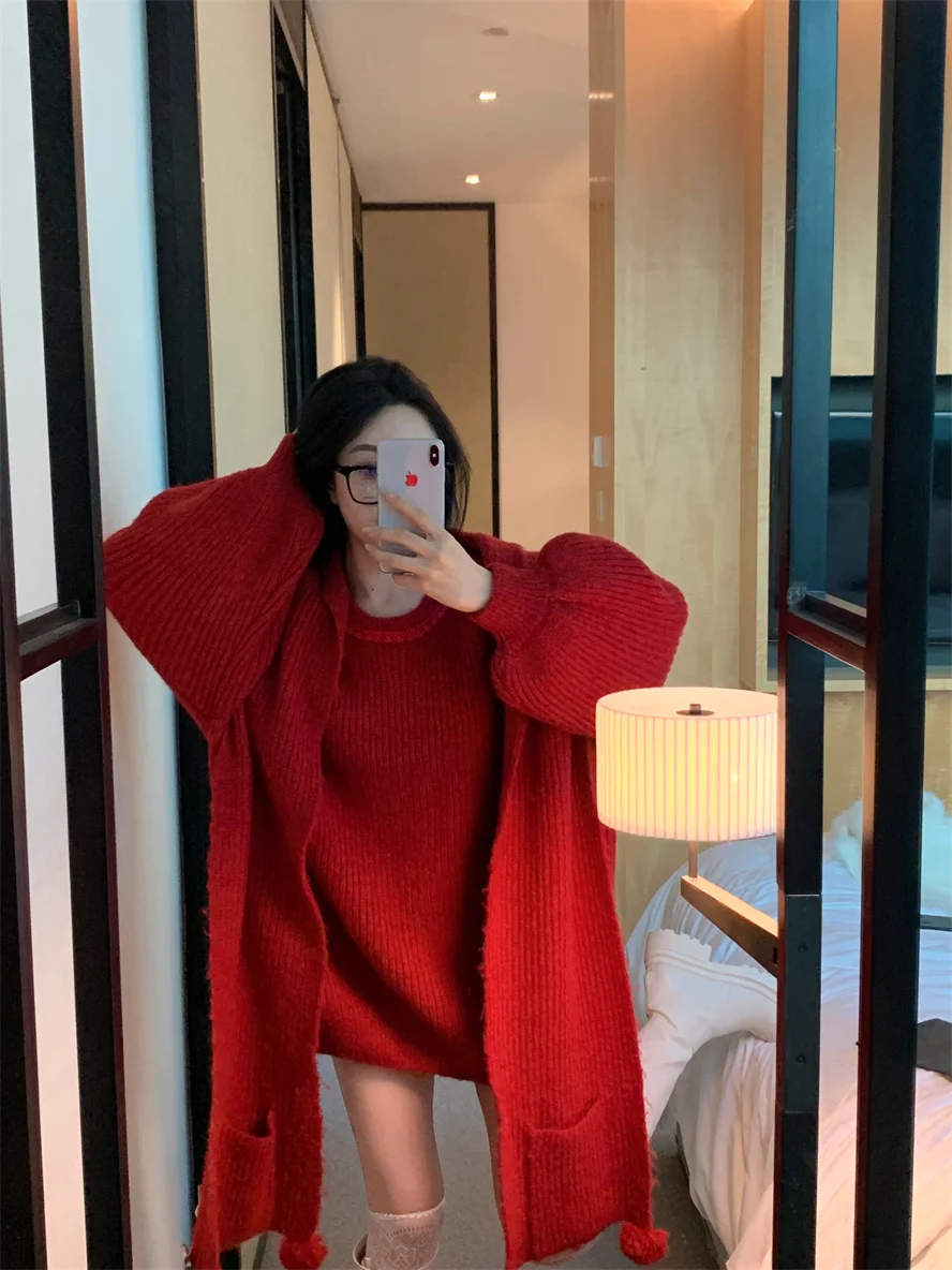 

Ladies Soft Cozy Lazy Sle Knitwear Autumn Winter New Faion Versatile Loose Long Sve Overhead Sweater Top Outerwear