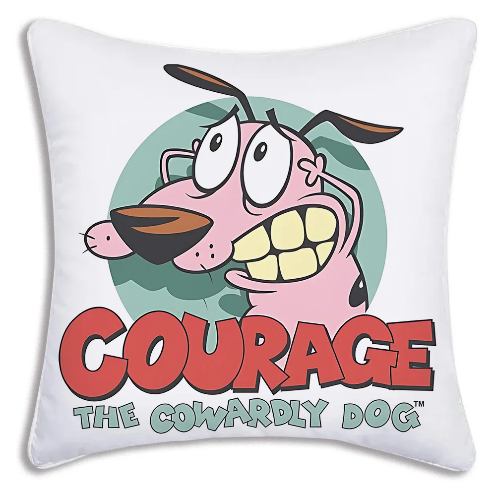 Cartoon C-COURAGE Pillow Covers Cartoon Sofa Decorative Home Double-sided Printing Short Plush Cute Cushion Cover C-Cowardly Dog