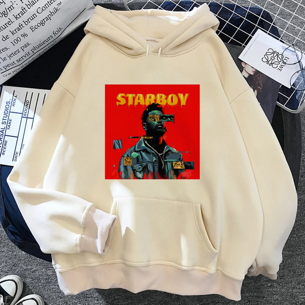 The Weeknd-Sudadera con capucha de lana para mujer, Jersey japonés vintage