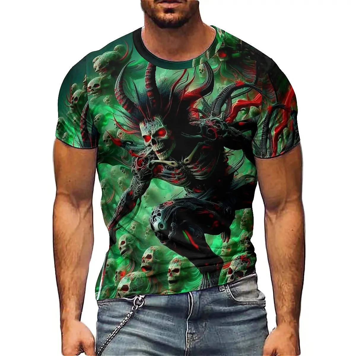 

Men's Versatile Fashion Vibrant Color 3D Printed Short-Sleeve T-Shirt - 3D Short-Sleeve, Loose Fit