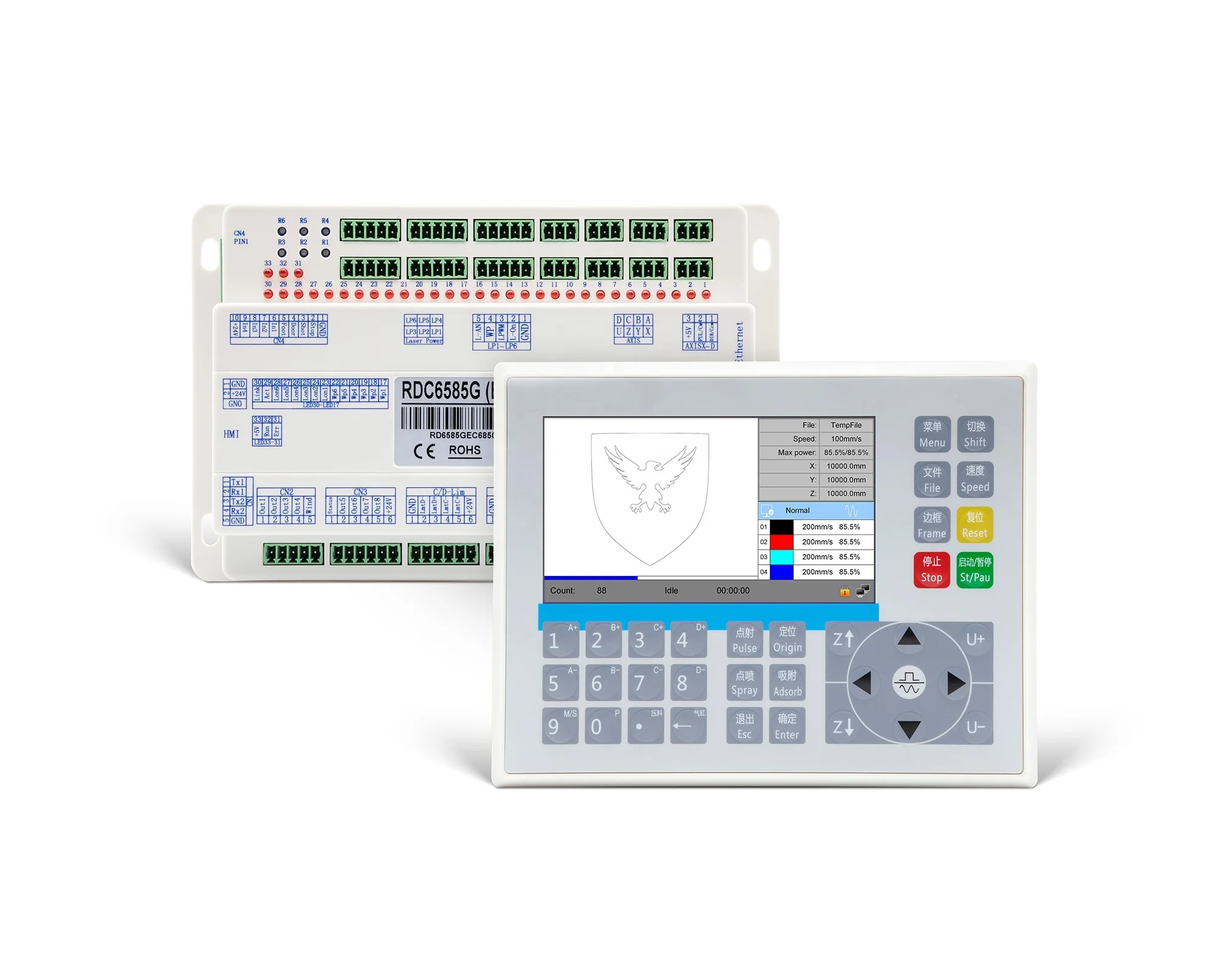 Ruida RDC6585G Four head la ser cutting machine engraving card