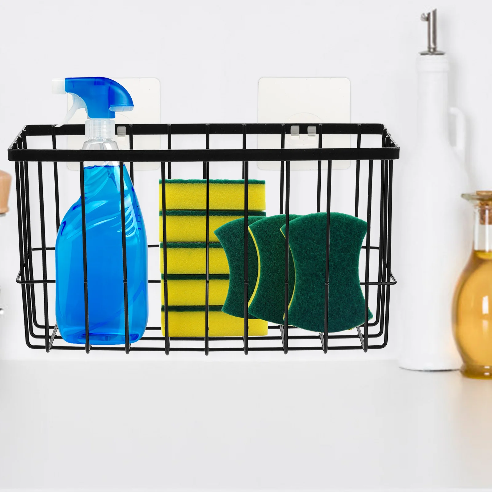 

Carbon Steel Kitchen Storage Shelf Wall Mount Rack ganizer Non Rust Hanging Wire Basket Bathroom Sundries Holder