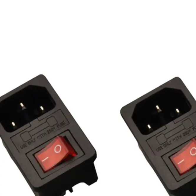 2PCS 250V 10A Rocker Switch with Fused IEC320 C14 Inlet Power Socket - Fuse Switch Connector Plug for Overload Protection