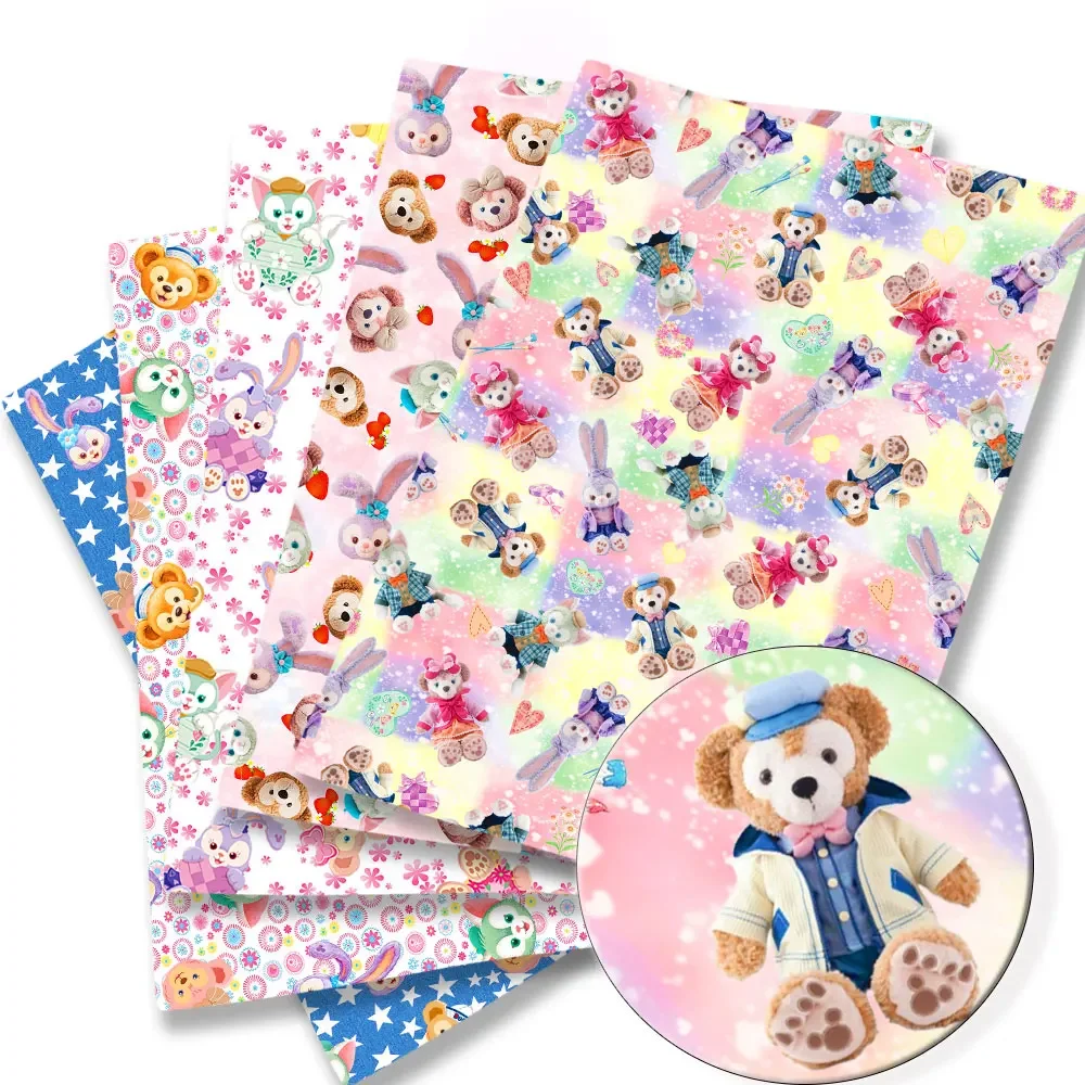 Disney duffy and friends Cartoon Fabric Hot Handmade Sewing Patchwork Quilting Baby Dress Home Sheet Printed Fabric Kids Fabric