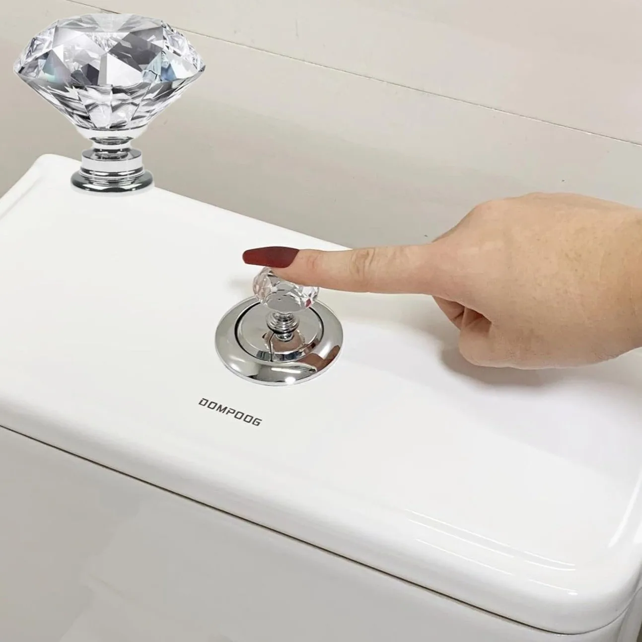 4 шт., ромбовидная хрустальная кнопка для унитаза, кнопка-толкатель для унитаза, украшение для ванной комнаты, украшение для женщин, длинный дизайн ногтей