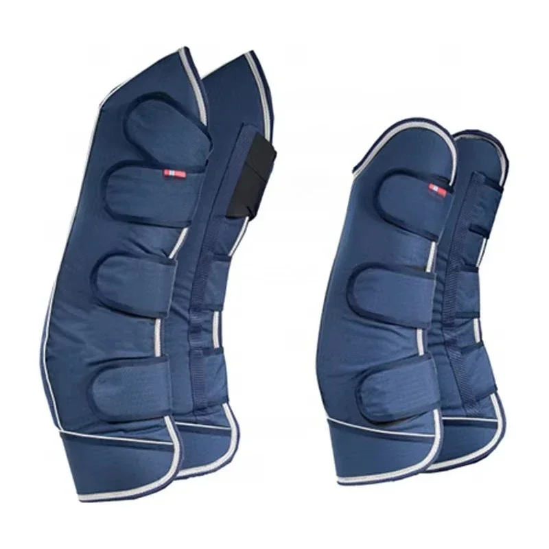 Navy Polyester Horse Travel Boots 4 Pack Leggings Equestrian Tendon Boots Leggings Travel Horse Boots Leggings