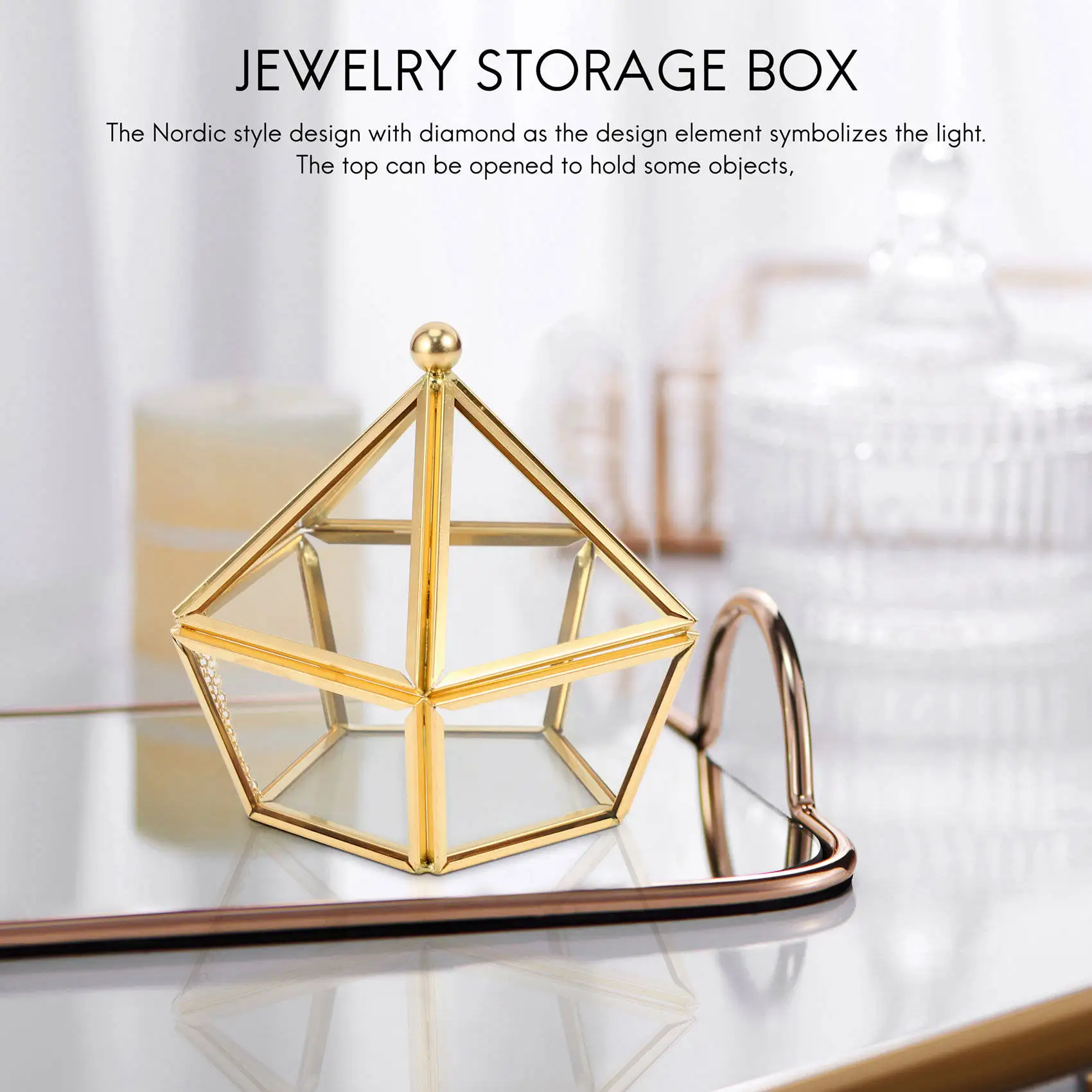 Scatola per anelli in vetro custodia per gioielli da sposa custodia in vetro per fiori immortali decorazione creativa per la casa