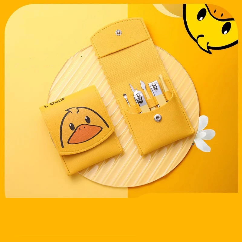 Little Yellow Duck Nail Clipper Set with Oblique Mouth Nail Clipper Household Nail Clipper Tool Female Ear Spoon