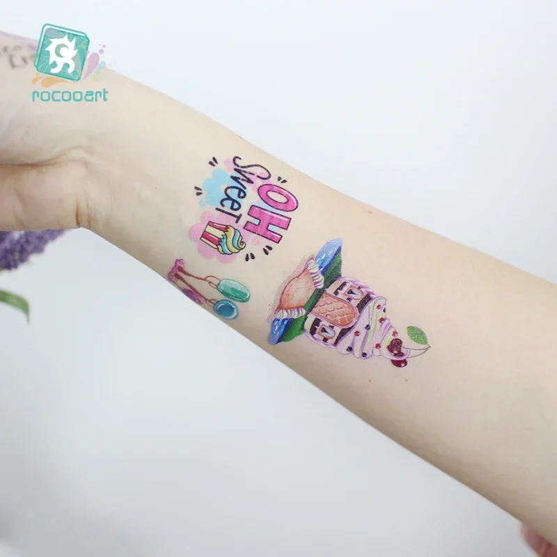  Sweet Castle Tattoo For Kid Cute Fake Taty Children Tatuaje Candy Icecream Body Art Waterproof Temporary Tattoo Sticker