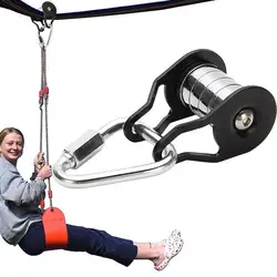 Slacklines Pulley Steel Rope Slider Slacklines Pulley Sturdy Strong Load Bearing Training Supplies With 5Rollers Multifunctional