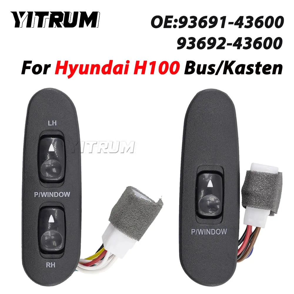 YITRUM Para Hyundai H100 Bus Kasten 1996-2001 Botão do Interruptor do Vidro Elétrico Dianteiro Esquerdo Direito 93691-43600 93692-43600