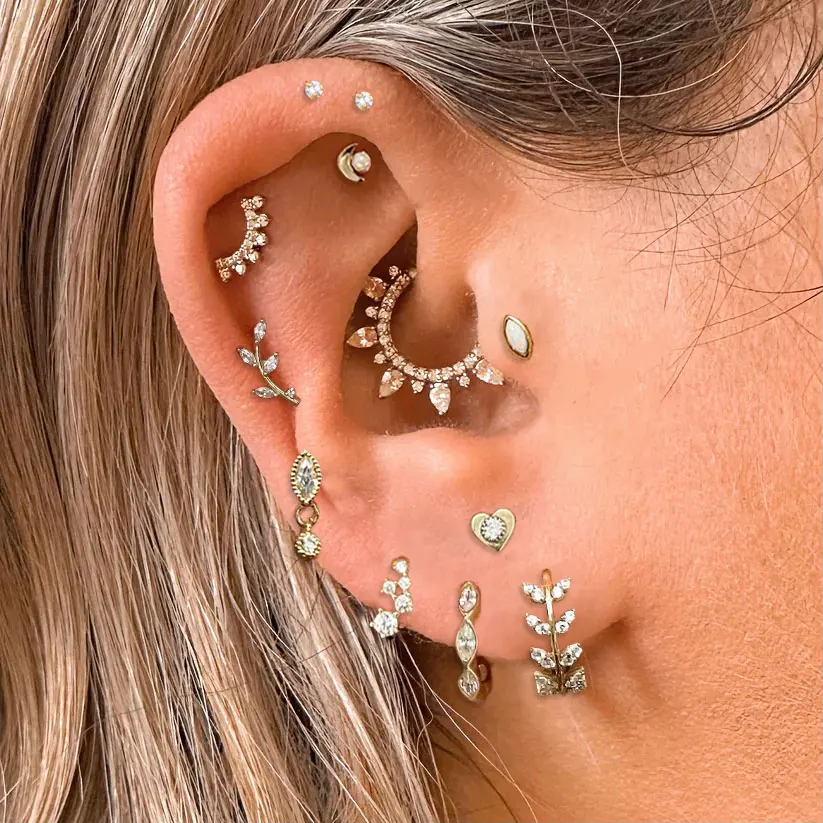 Серьги-кольца из нержавеющей стали для козелка и завитка ушной раковины