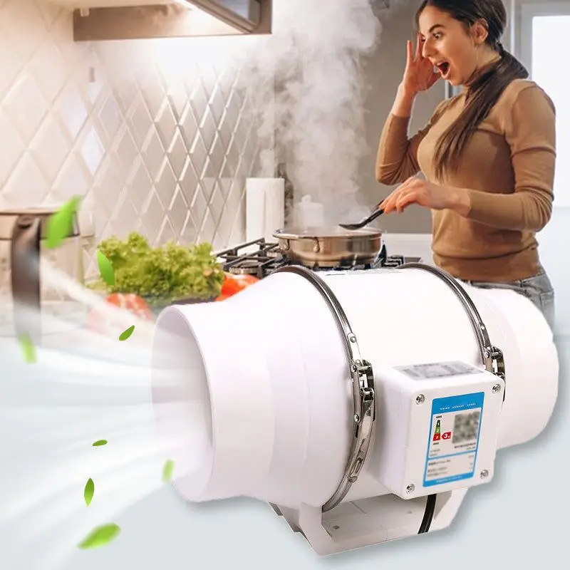 

110V/220V Exhaust Fan Home Silent Inline Pipe Duct Fan Bathroom Extractor Ventilation Kitchen Toilet Wall Air Ventilator