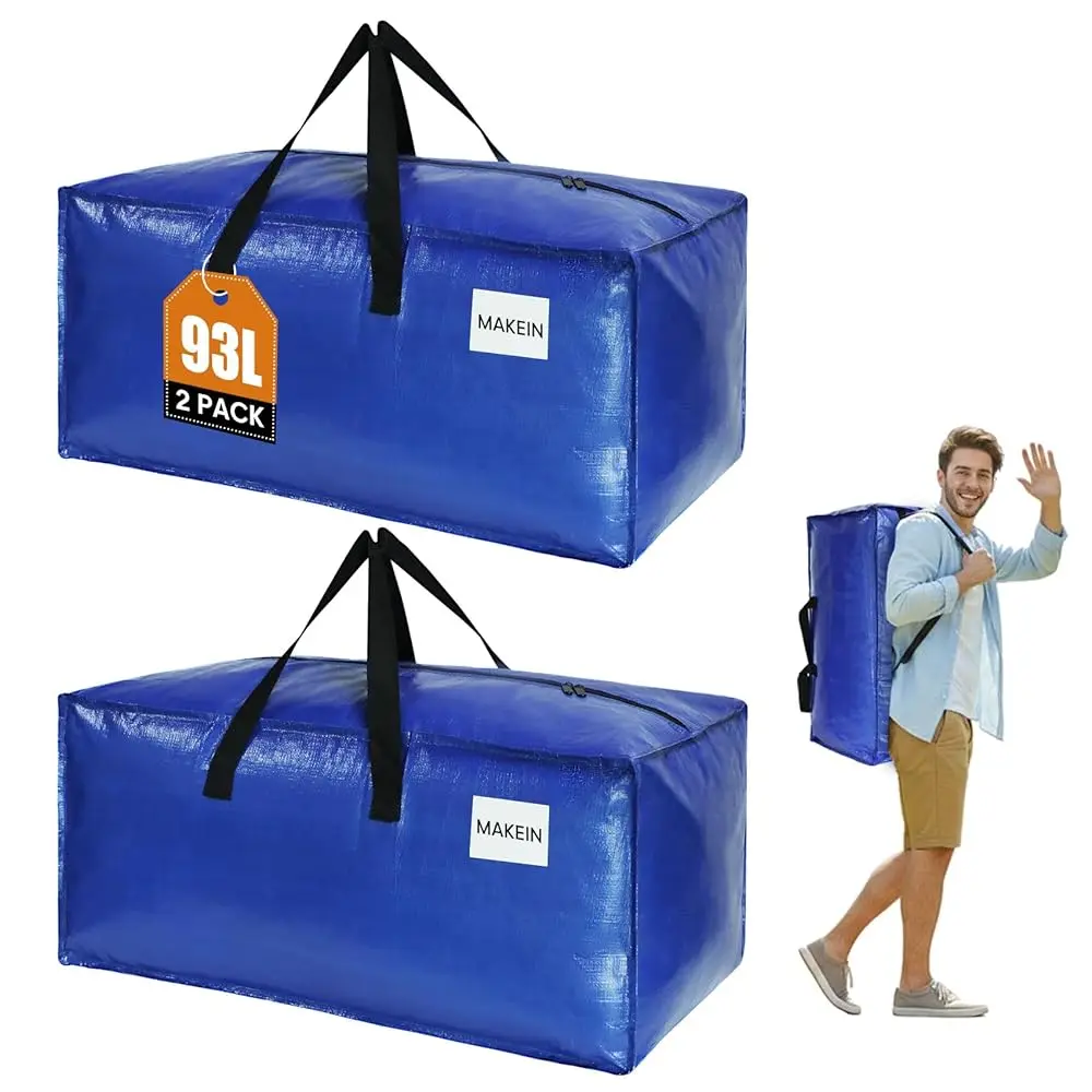 

Free ShippingFree Shipping2-Pack Moving Bags Heavy Duty Extra Large with Reinforced Handle, Backpack Straps and Sturdy Zippers