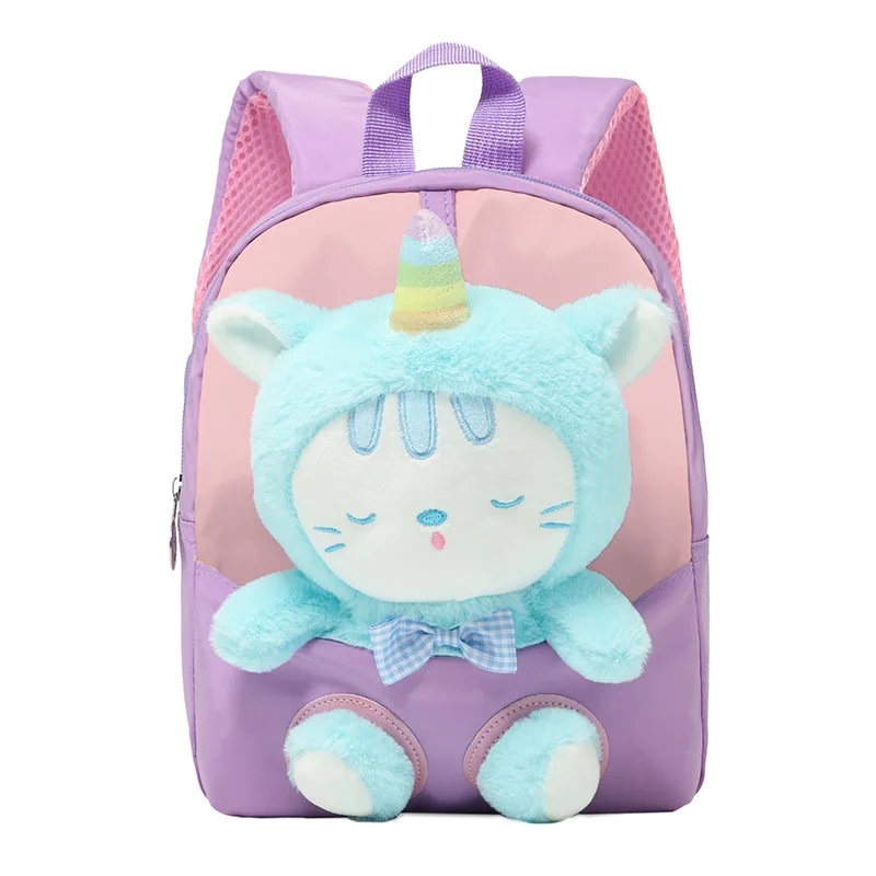 Cartoon Cute kindergarten bag boys With Plush doll kids bag High quality Backpacks children Casual small class bags for girls