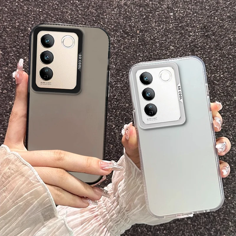 Color elements For Vivo V40 SE V27E V30E 29 25 Pro 5G Y36 Y17S Y33S Y15S Y03 Y36 Y16 Y19S Y50 IMD Colorful Silver Phone Case