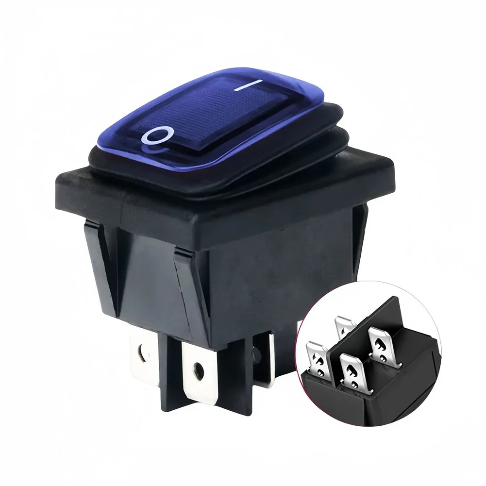 Yellow Blue Green Black Rocker Switch Button Switch Yellow 20A DPST Switch Luminous Button Panel Opening 30 X 22mm