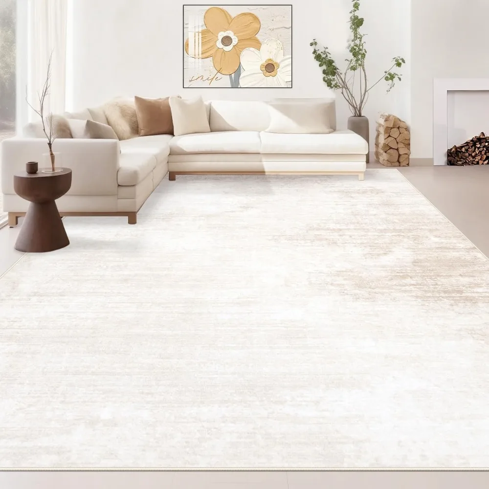

8x10 Modern Abstract Area Rugs for Living Room: Washable, Soft, Non-Slip, Neutral, and Stain Resistant Indoor Carpet