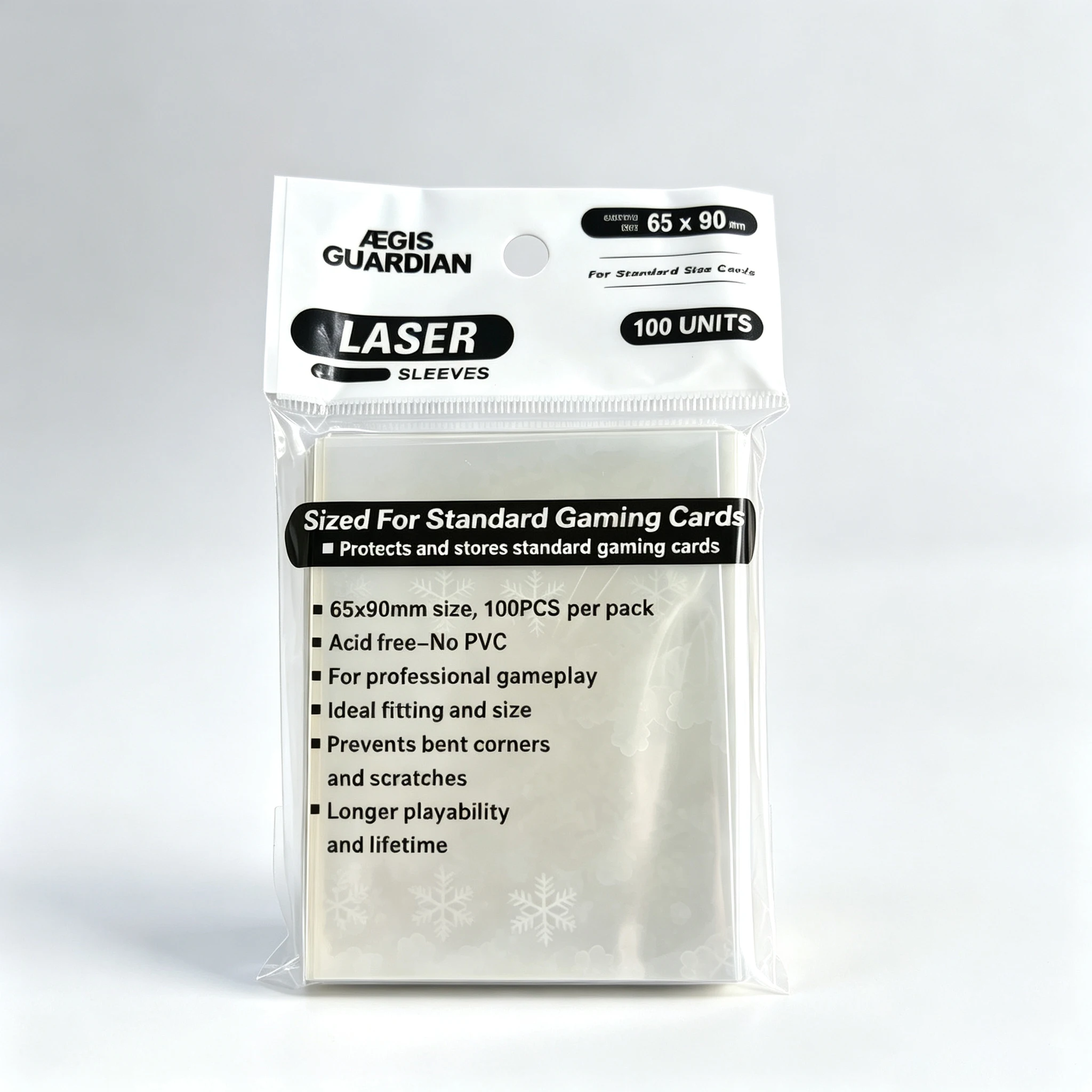 Holographic Card Sleeves, 56*88/61*88/65*90 Snowflake Transparent Card Protector for Tcg Standard Sized view 5