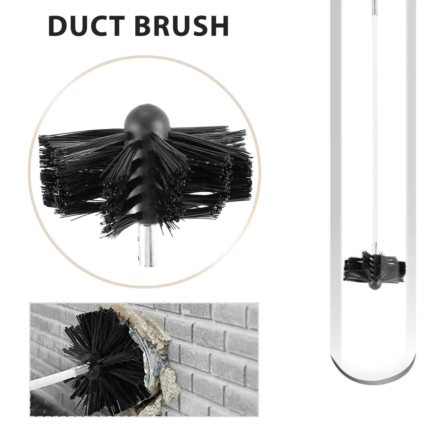 

ABJN-14Pcs Chimney Cleaner Brush Clean Rotary System Fireplace Kit Rod Tool Set Home Kichen Cleaning Brush