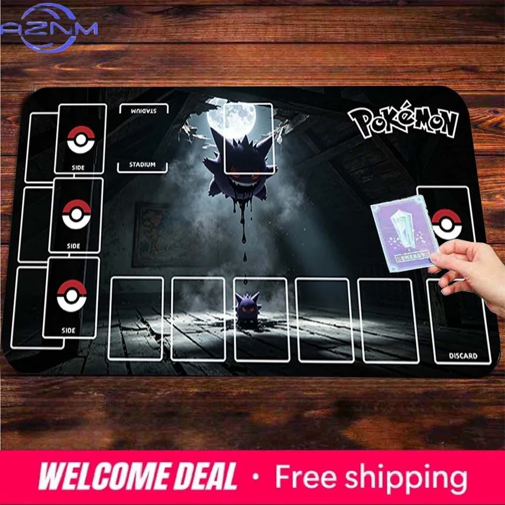 

Игровой коврик для мыши Anime Gengar Haunted Attic TCG, большой игровой коврик для мыши