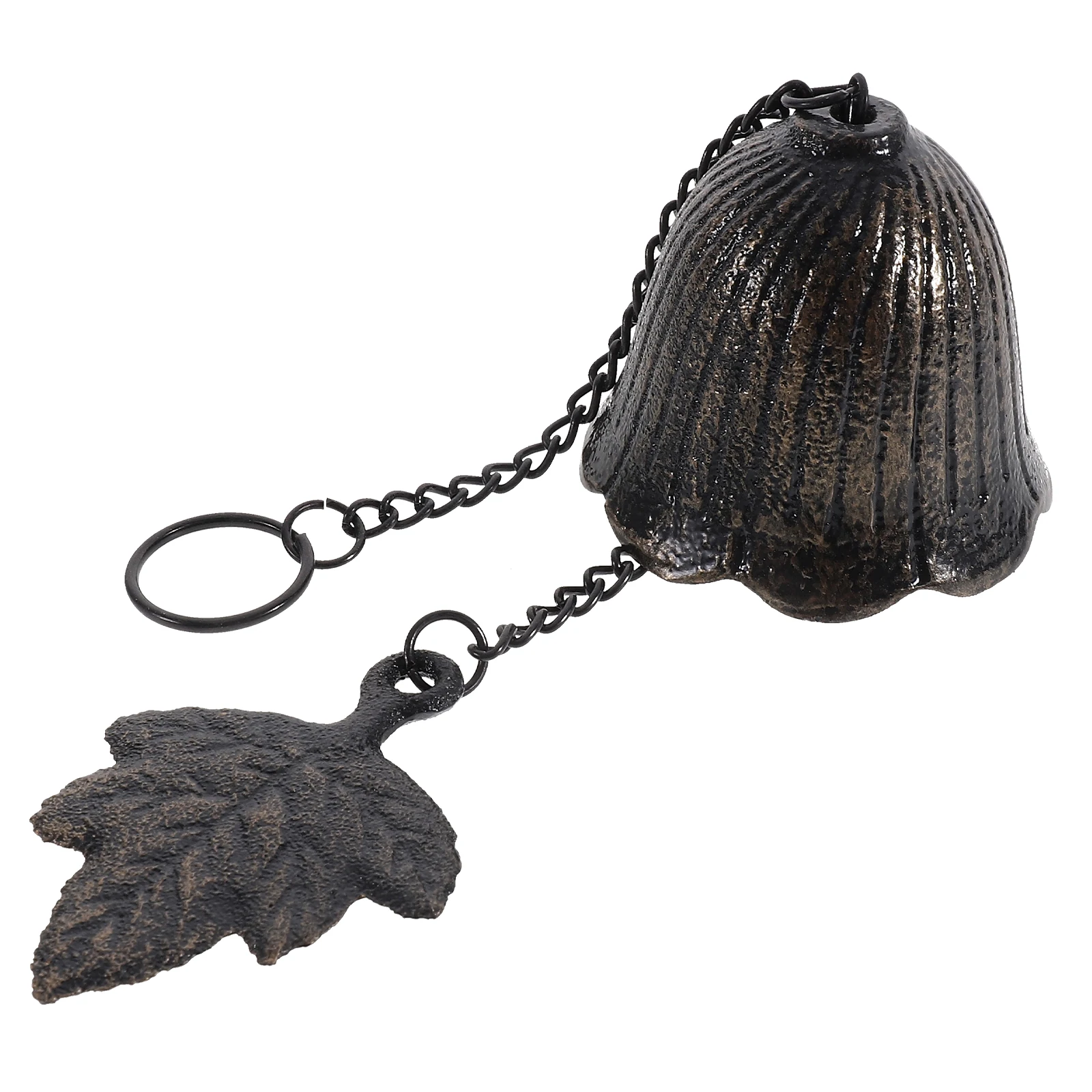 

1pc Retro Cast Iron Wind Chime Hanging Bell for Japanese Style Maple Leaf Durability Melodious Ringtones Gift