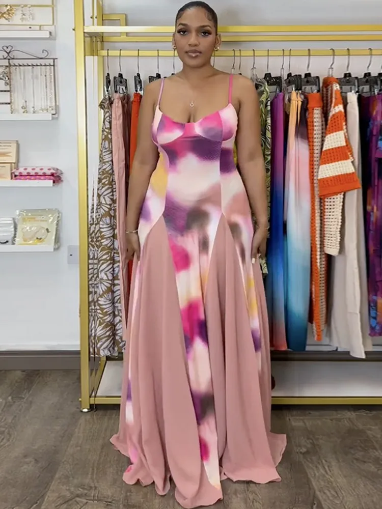 

African Dresses For Women Elegant Spring Summer Sleeveless Dashiki Maxi Dress Ladies Traditional African Clothing Fairy Dreaes