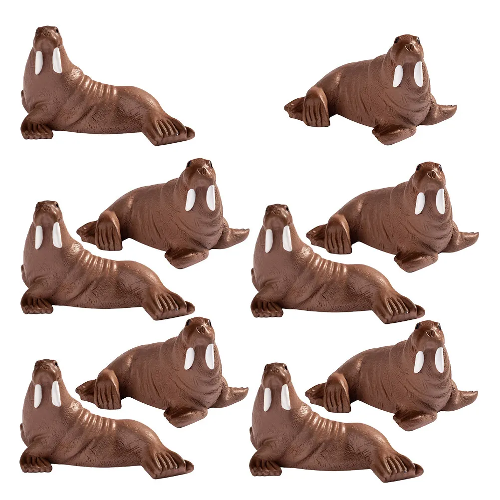 

10Pcs Mini Resin Walrus Figures Realistic Small Sea Animals for DIY Aquarium Garden Landscape Decor Kids Sensory Craft Bulk