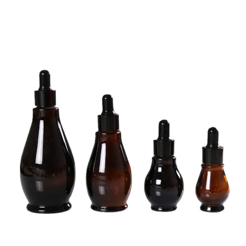 1pcs Dropper Bottles 5ml-10ml Reagent Eye Drop Amber Glass Aromatherapy Liquid Pipette Bottle Refillable Bottles Travel