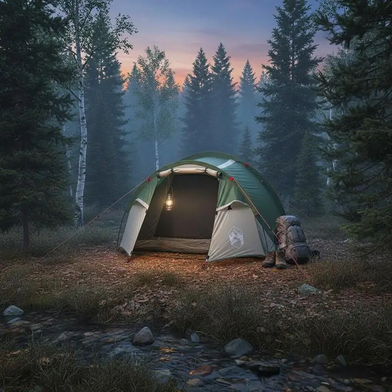 Tente tunnel verte pour 2 personnes pour le camping, tente de randonnée légère avec vestibule, tente dôme facile à monter pour la randonnée en plein air, abri familial pour le camping