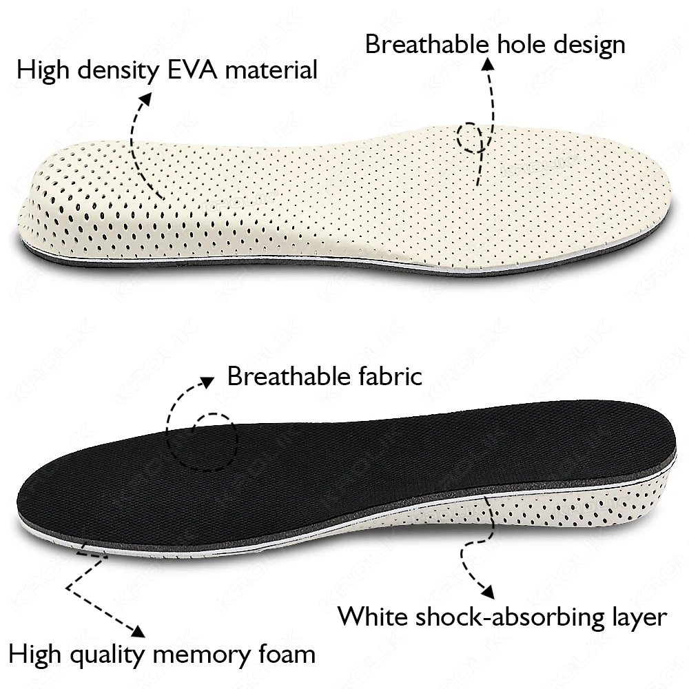 2-5cm Invisible Height Increase Insole Breathable Height Adjustable Shoe Heel Insoles Inserts Taller Support Absorbant Foot Pads