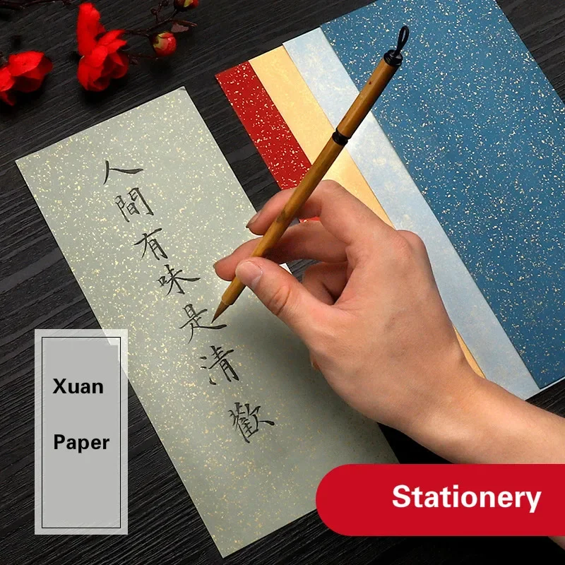 Ancient Style Color Rice Paper Chinese Pastel Batik Letterhead Xaun Paper Brush Pen Calligraphy Writing Works Papier Papel Arroz