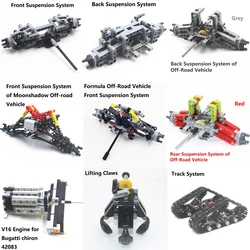 Technical Parts MOC Vertical Display Stand Compatible with Lego Framed Differential Gear Kit Suspension Track System Engine Set