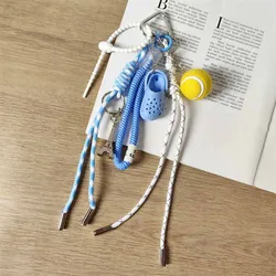 Ins style bag pendant Multi element keychain Nylon woven rope Backpack decoration pendant