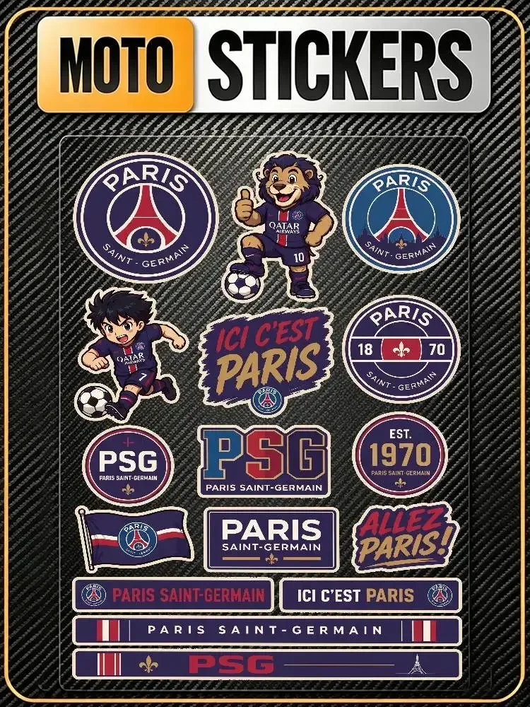 PA-ris SA-int-GE-rM-A-in PSG Fashion Universal Scratch Resist Reflective Stickers For Auto Motorcycle Helmet Mug Refrigerator
